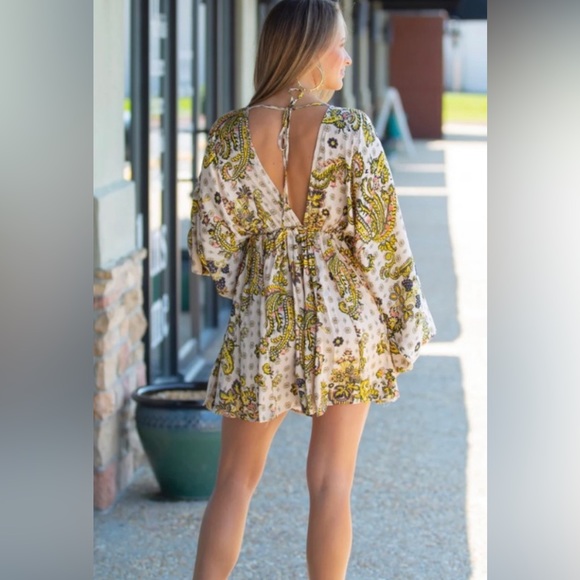 FREE PEOPLE Arzel Mini Dress in Tea Combo NEW - Picture 6 of 7